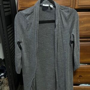 Kim Rogers Gray Open Front Cardigan